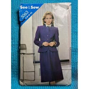 Butterick Sewing pattern 5063 suit blazer A line skirt size 8 10